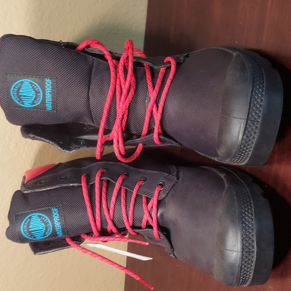 Palladium Leather & Cloth Waterproof boots.